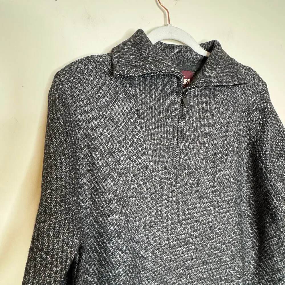 Alesbury 1/4 Zip Pullover Sweater Charcoal Gray Knit Long Sleeve NWT Mens Medium